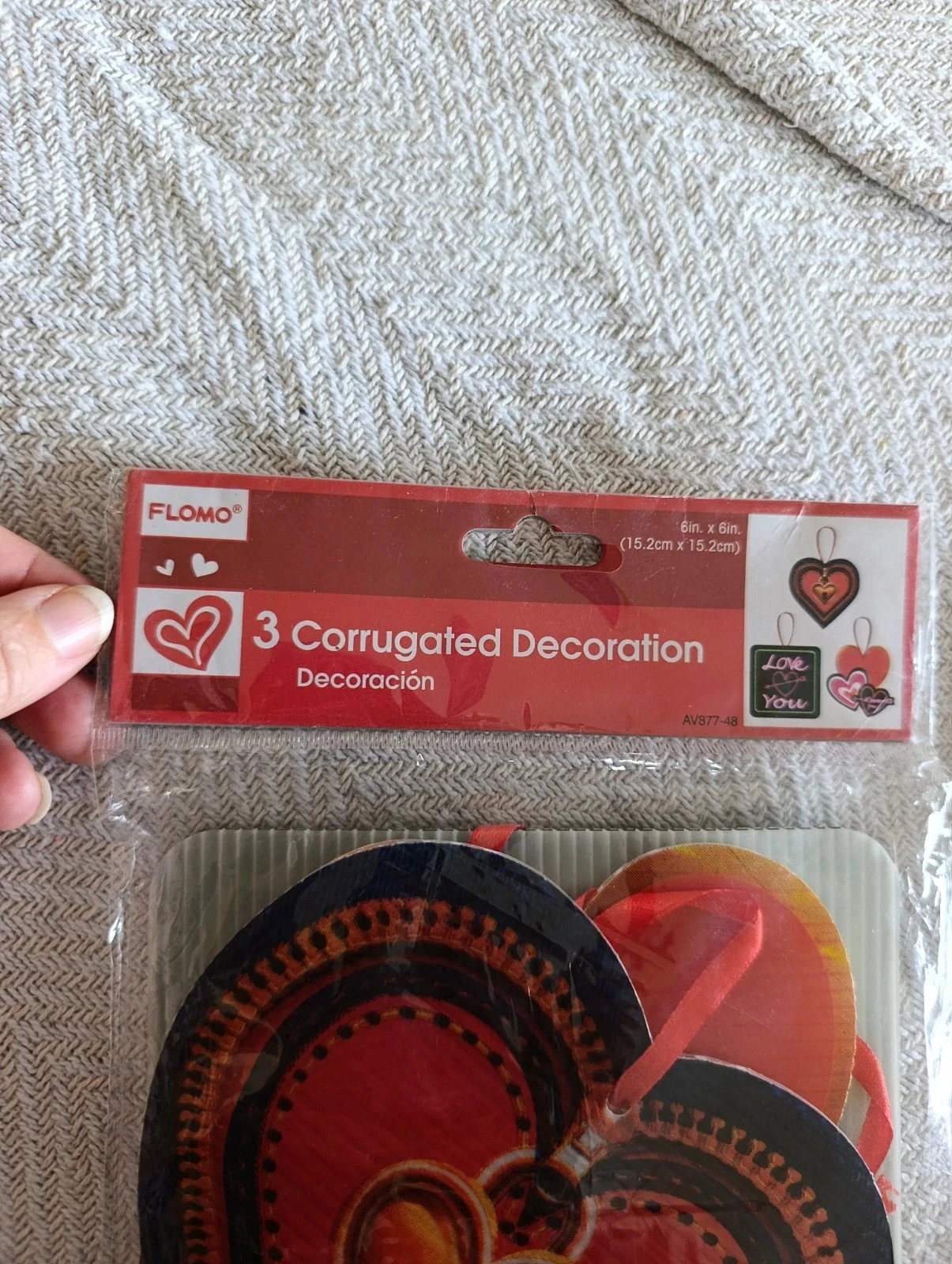 Lote de 2 paquetes de decoraciones San Valentín FLOMO – 3 suspensiones por paquete – Nuevos – photo 3